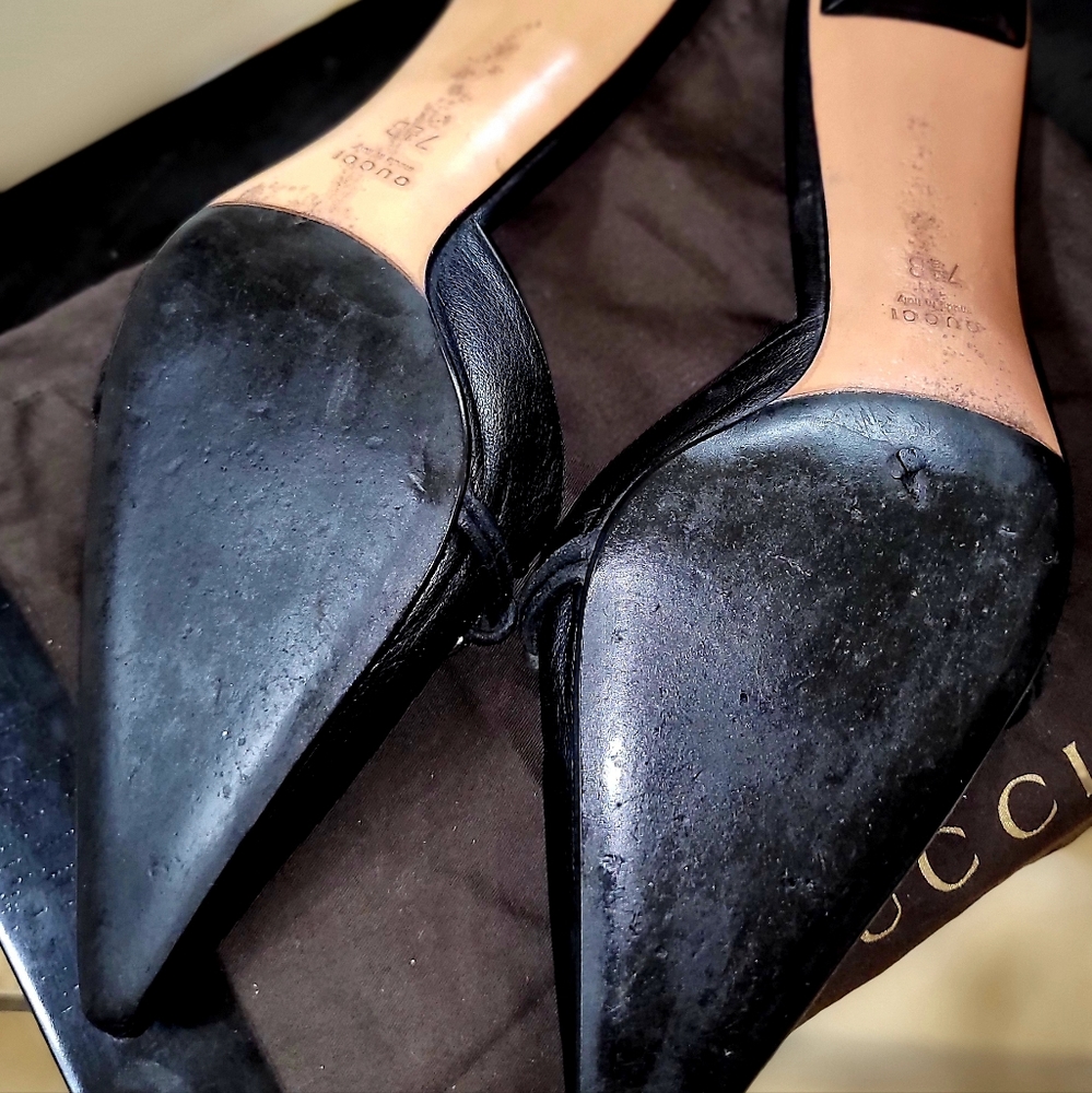 Gucci Black Leather Heels - Picture 4 of 10